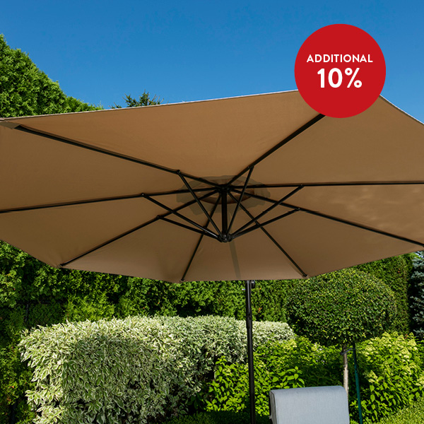 Additional 10% rebate on umbrellas and cushions