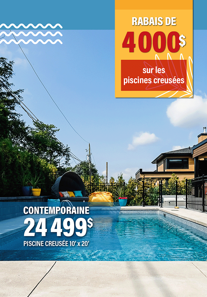 4000$ de rabais sur les piscines creusées
