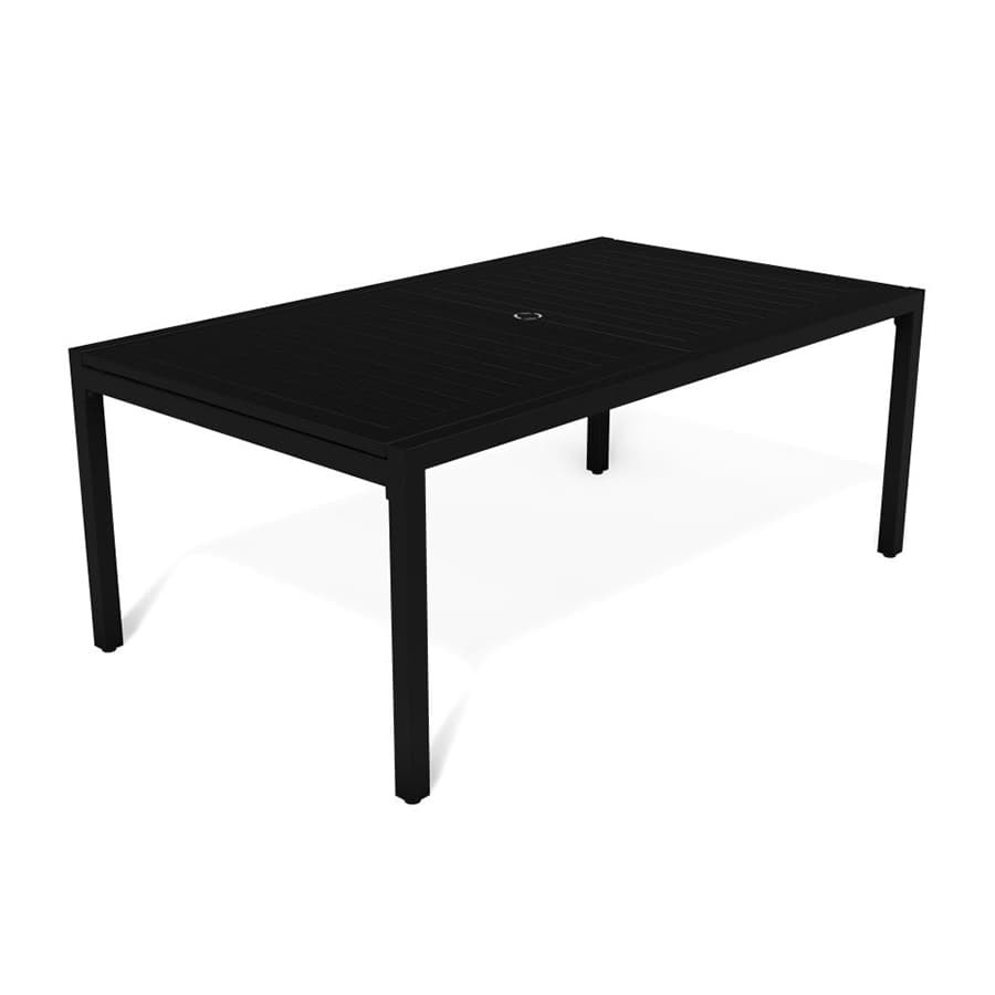 Möbel extendible table with slatted top - Black