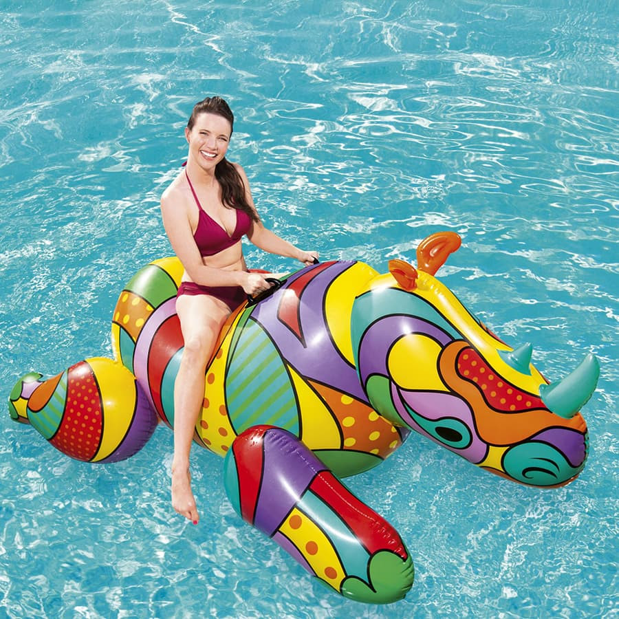 Gonflable Rhinoceros multicolore