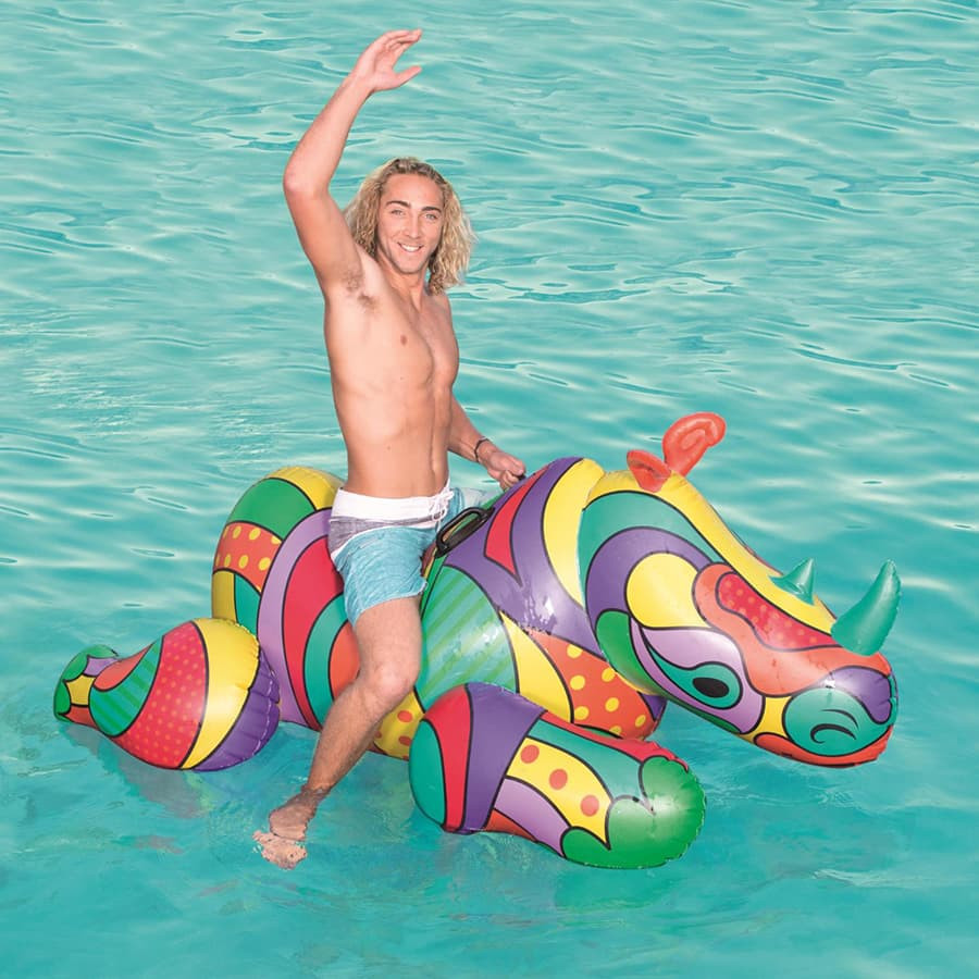 Gonflable Rhinoceros multicolore