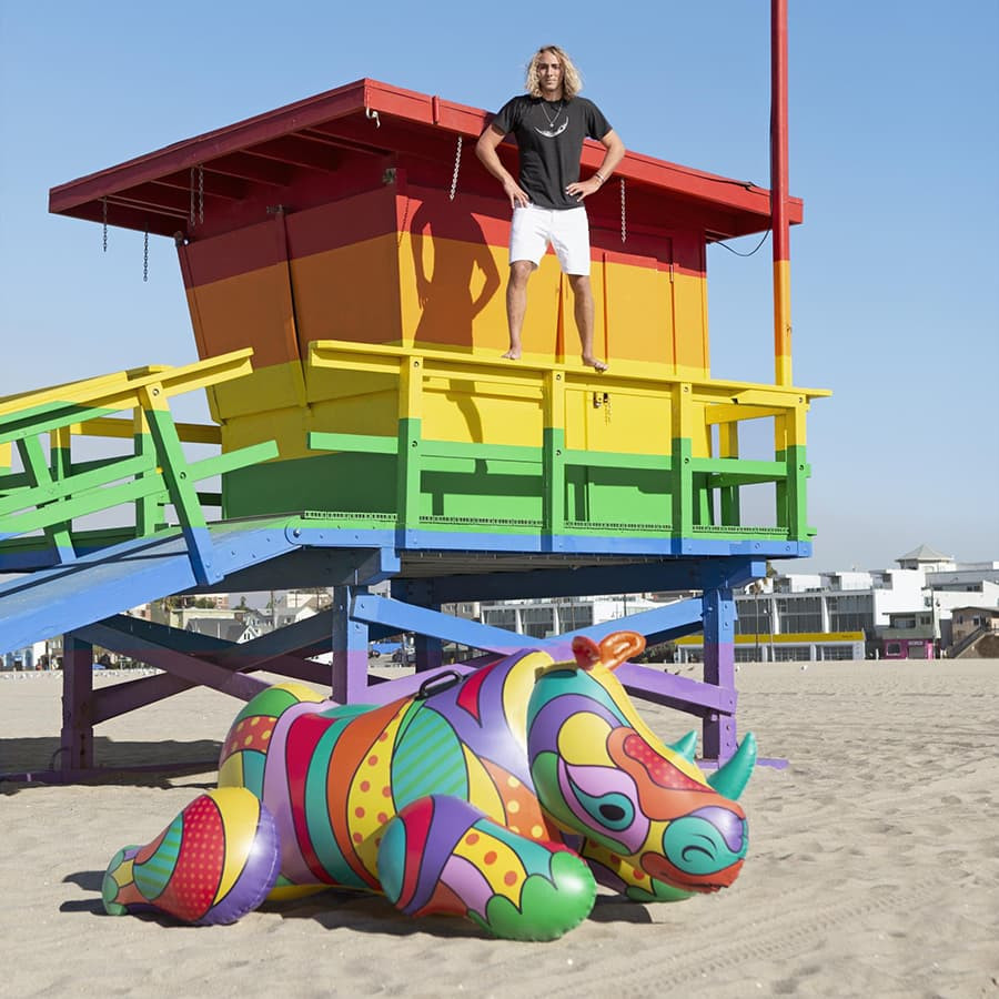 Gonflable Rhinoceros multicolore