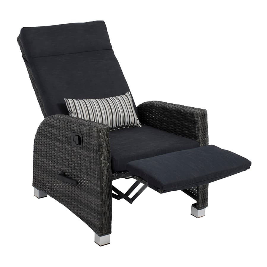 Royale reclining club armchair with foot rest - Gray