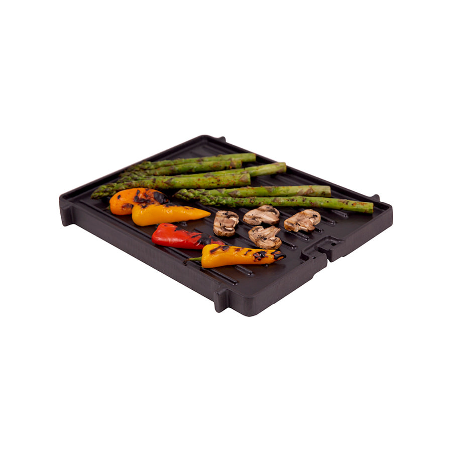 Plaque réversible en fonte pour brûleur latéral