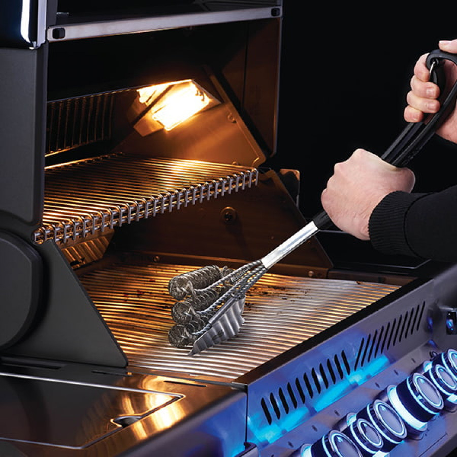 Bristle-free triple row grill brush