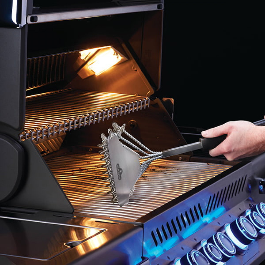 Bristle-free triple row grill brush