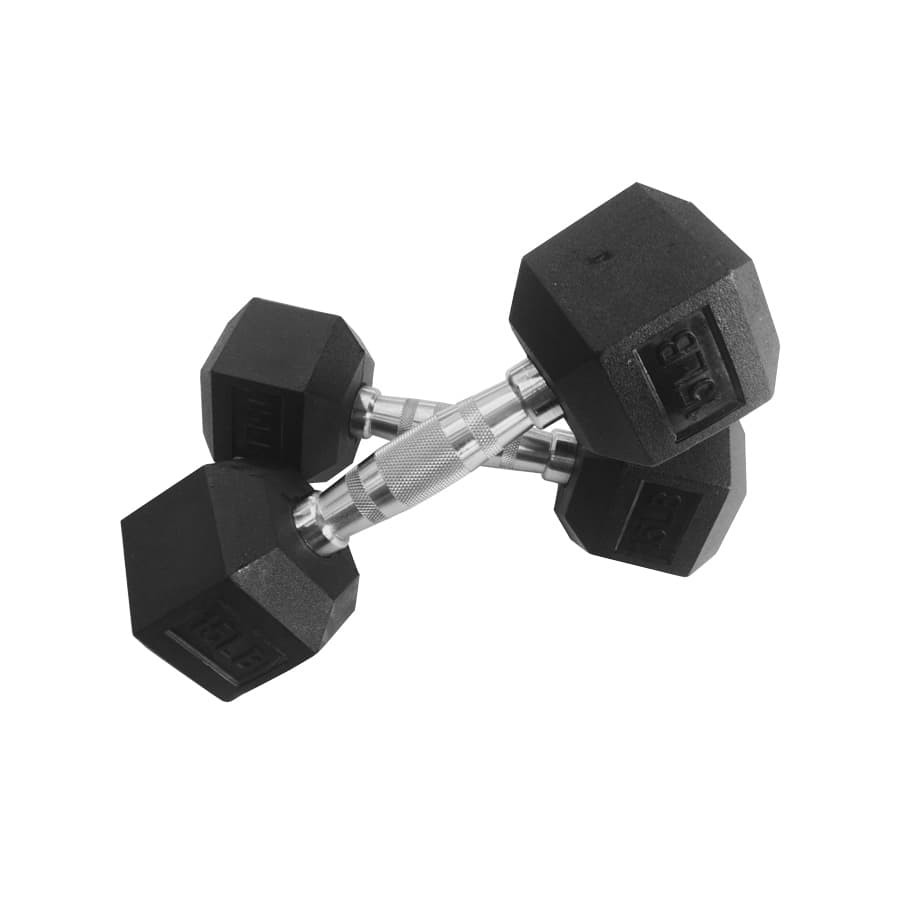 HEX rubber dumbbell - 15 lb
