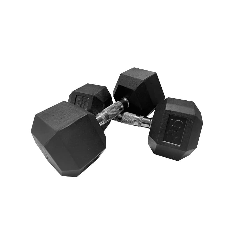 HEX rubber dumbbell 35 lb