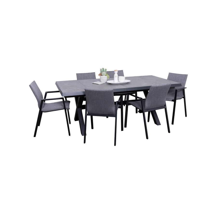 Iceland extensible table with “X” legs