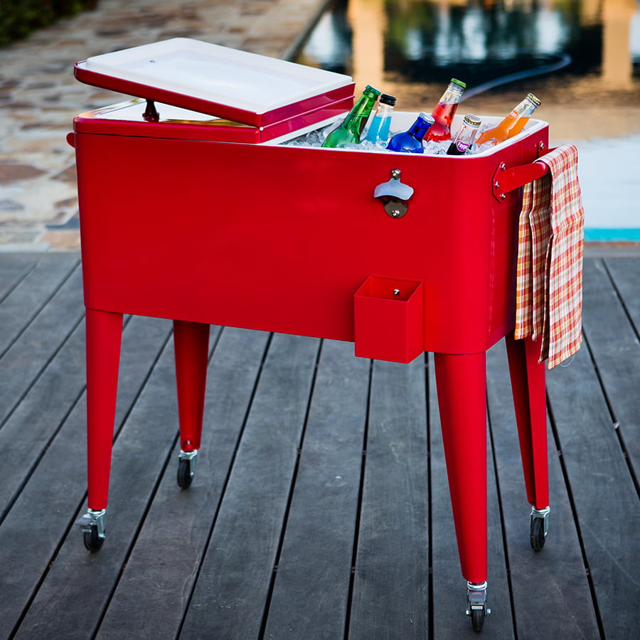 Colored patio cooler - Red
