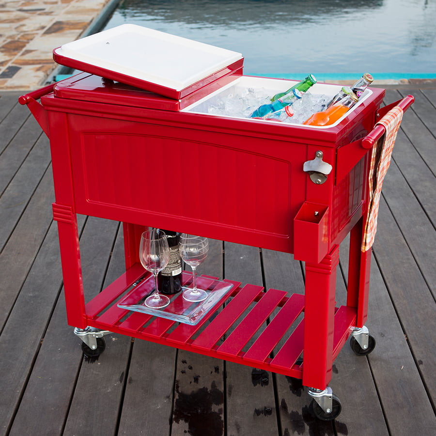 Antique furniture style patio cooler - Red