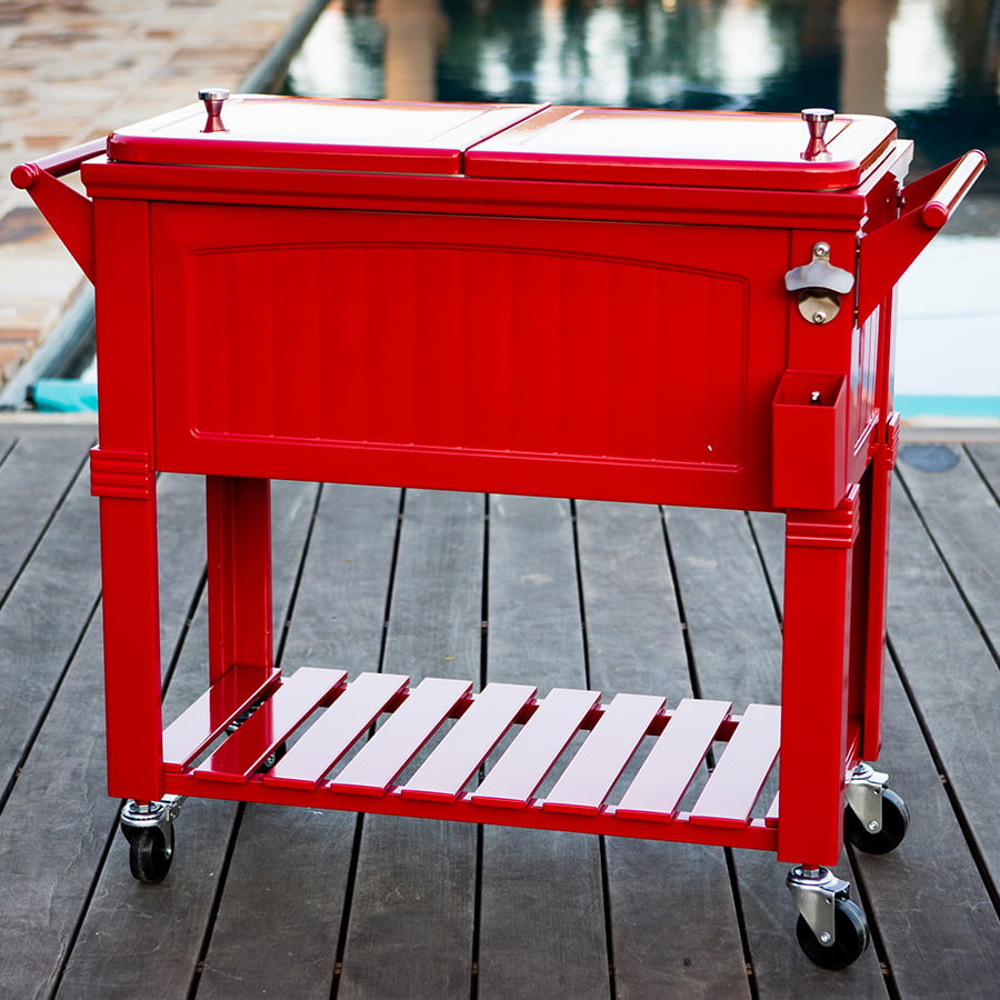 Antique furniture style patio cooler - Red