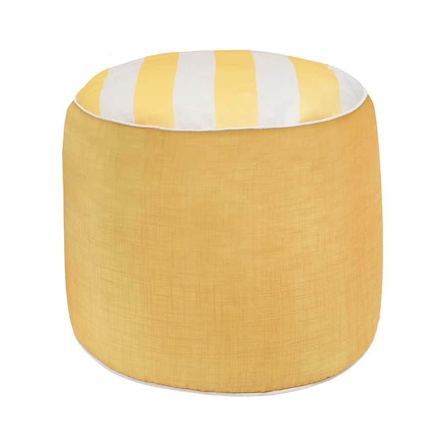 Pouf with handle Cabana Yellow stripes Club Piscine Super Fitness