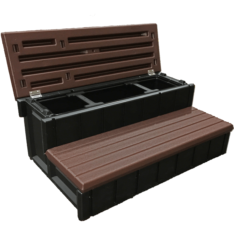 Marche de rangement pour spa de 36 pouces - Espresso