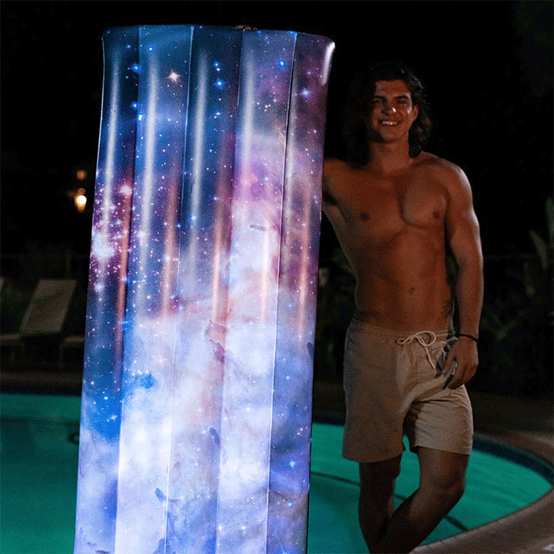 Radeau de piscine galaxie illuminée