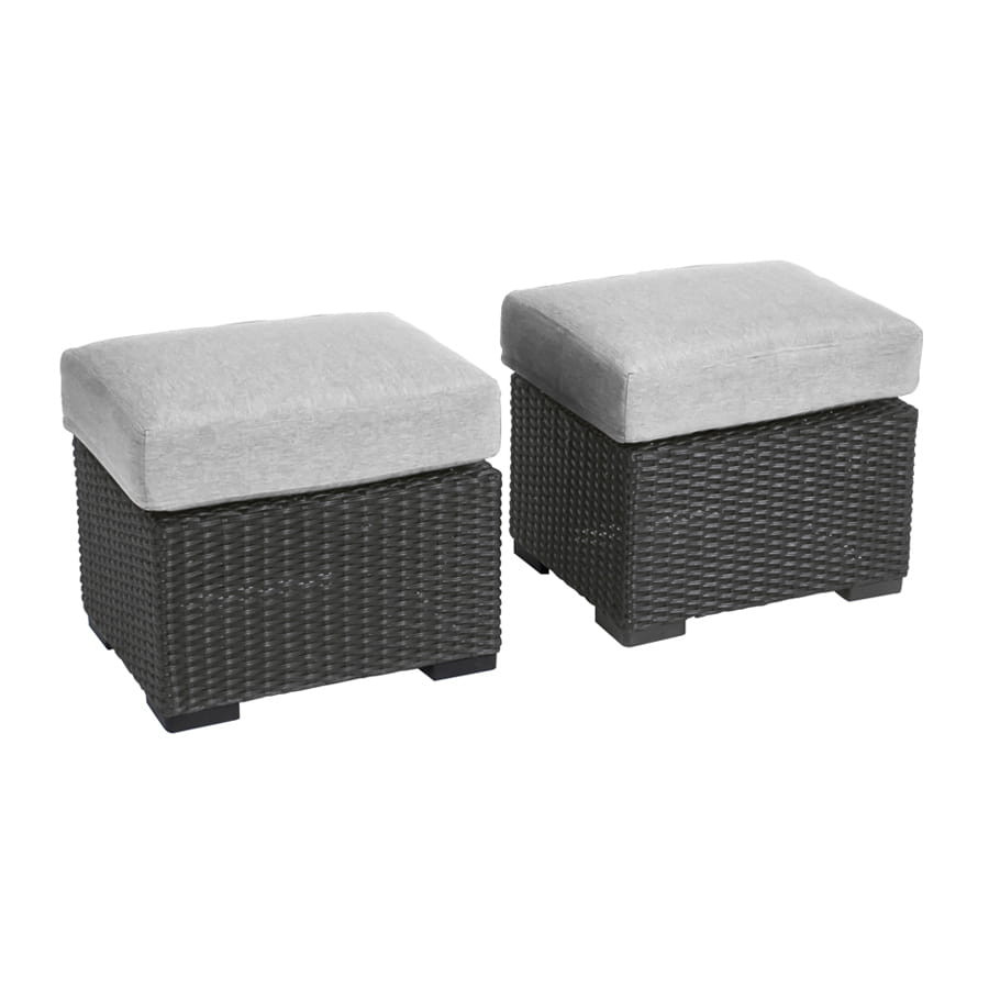 Mila set of 2 ottomans - Light grey
