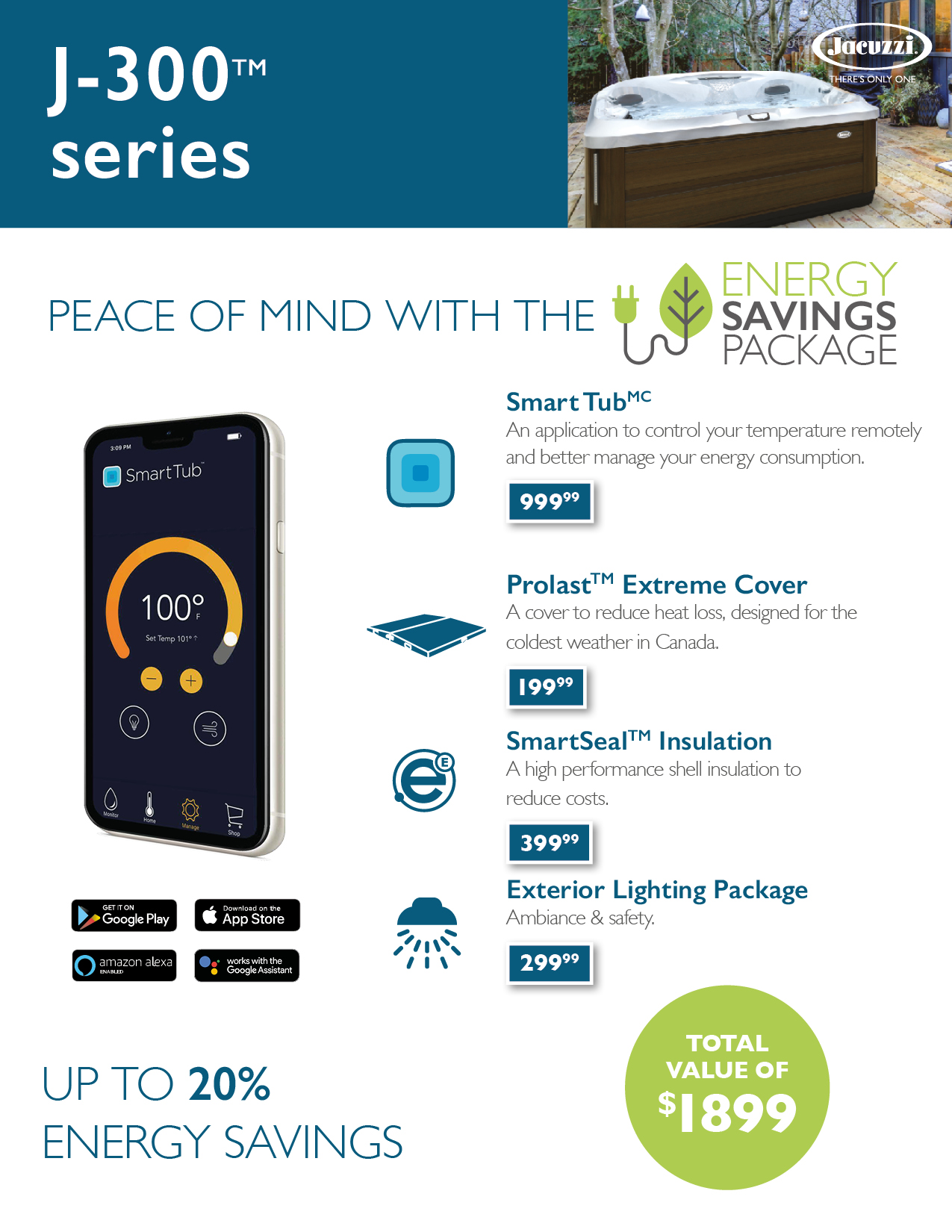 Spa Jacuzzi® J345™ Platinum Brushed Gray Club Piscine Super Fitness