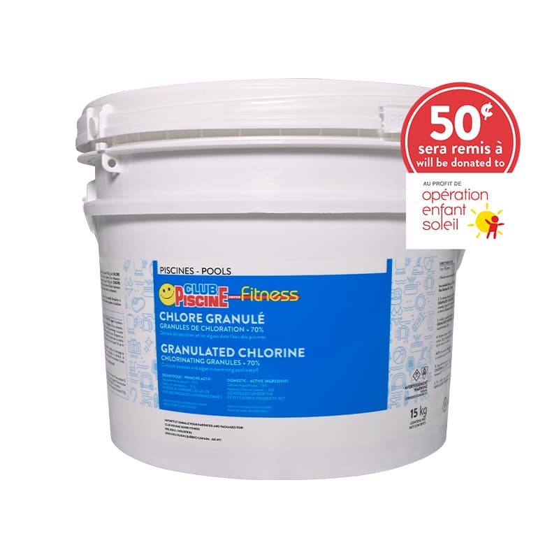 Chlore en granules 70% Club Piscine Super Fitness 15 kg