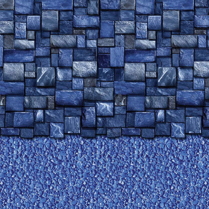 Toile accrochée hors-terre ronde 15'- Blue Slate Streamstone