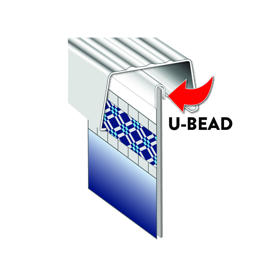 Toile accrochée hors terre ronde 15'- Blue Slate Streamstone