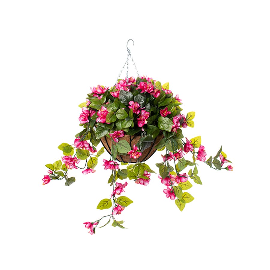 Jardinière suspendue fleurie - Azalée rose pâle