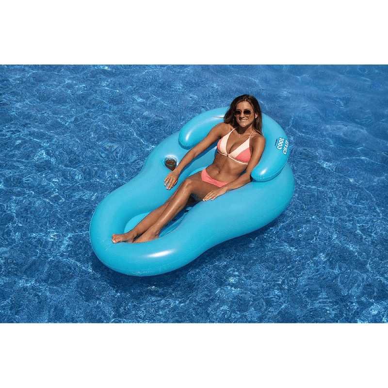 Chaise flottante rafraîchissante bleue pour piscine