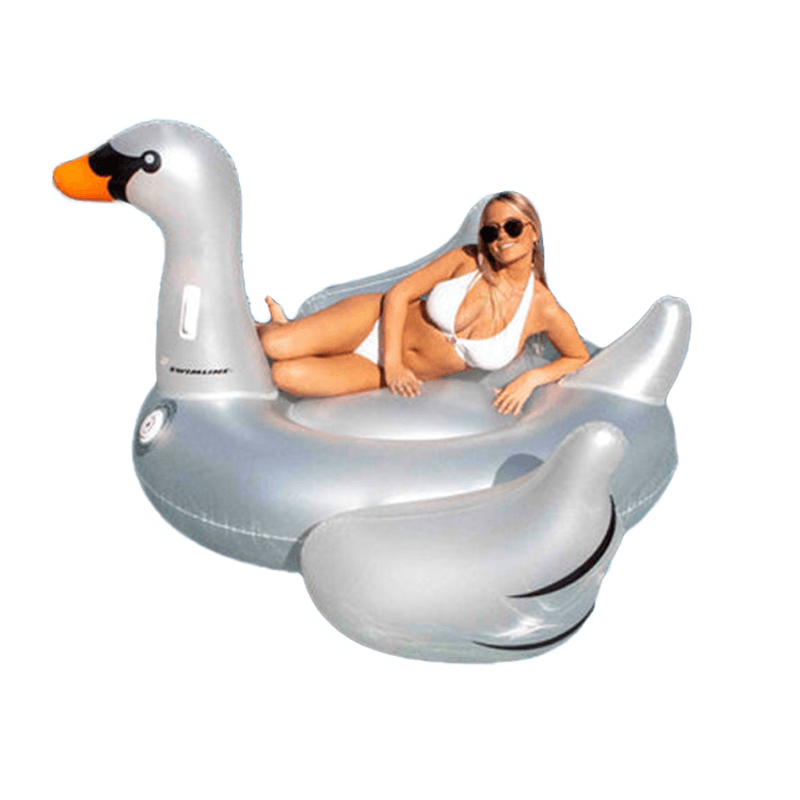 Flotteur de piscine en forme de cygne géant à DEL à enfourcher