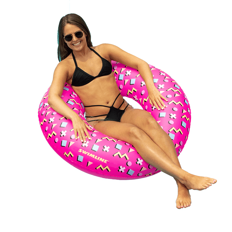 Anneau de piscine gonflable à imprimé rétro