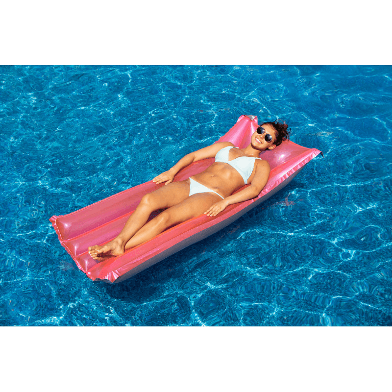 Tapis de piscine flottant de 72 pouces à enfourcher Suntanner de Swimline (rose)