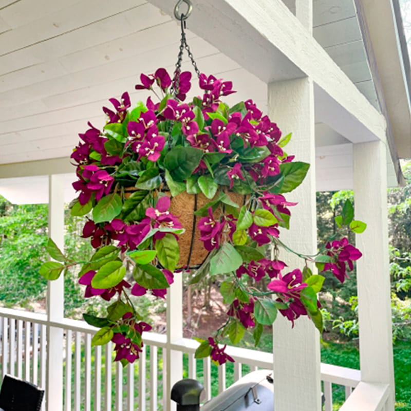 Jardinière suspendue fleurie - Bougainvillier mauve