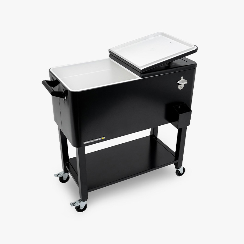 Glacière de patio avec cuve amovible - Noir