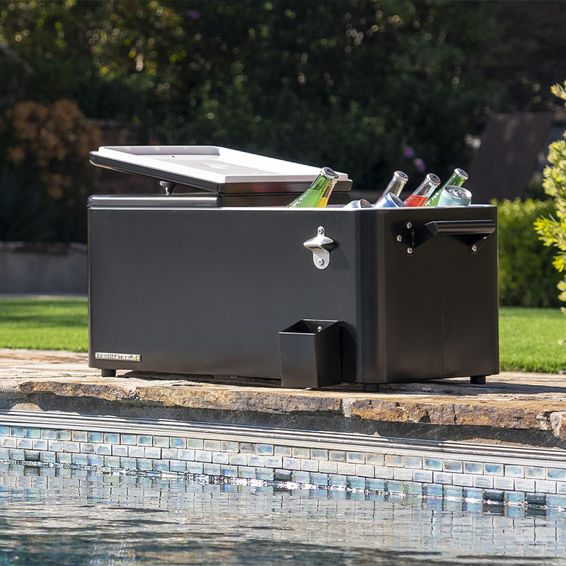 Glacière de patio avec cuve amovible - Noir