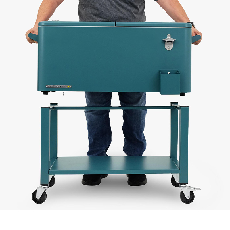 Patio cooler with removeable basin - Teal
