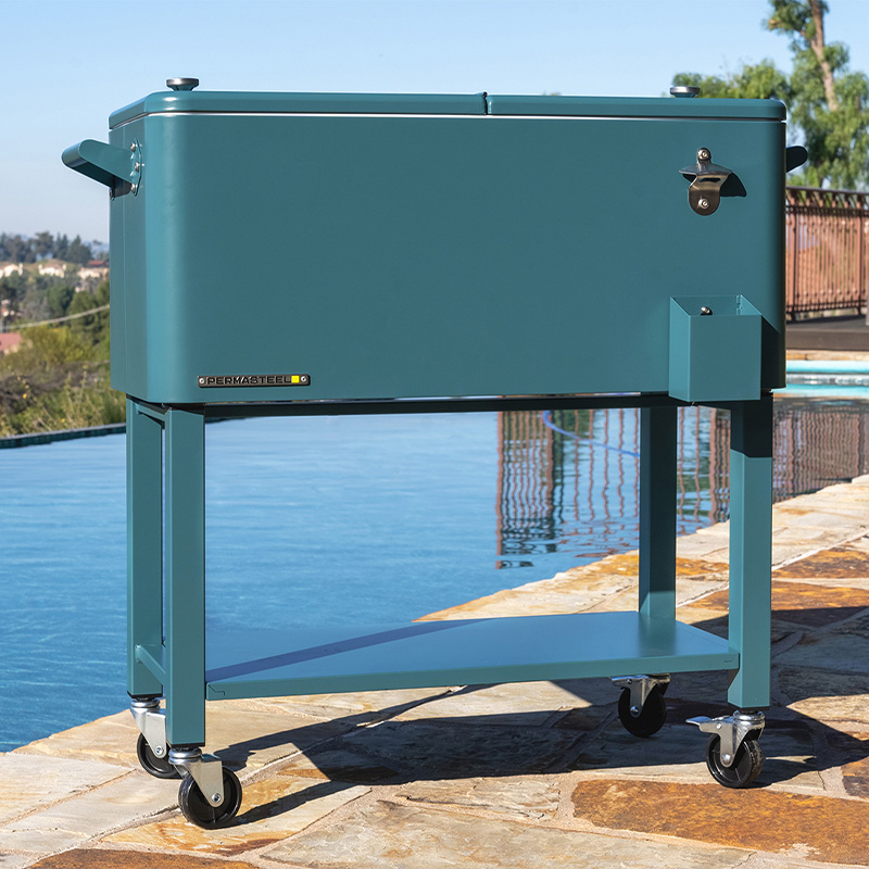 Patio cooler with removeable basin - Teal