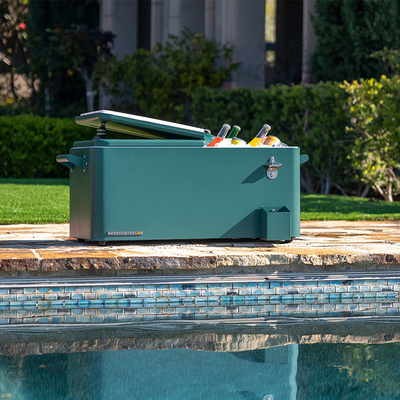 Patio cooler with removeable basin - Teal