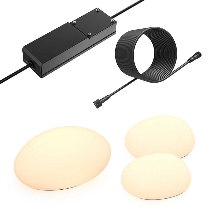 Ensemble de 3 roches lumineuses RVB Kayu