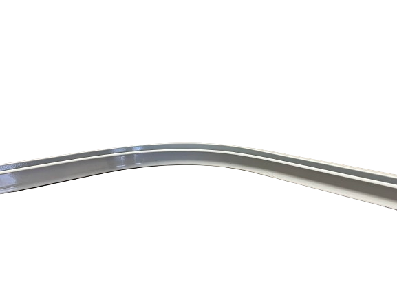 Single Track Side Mount White Aluminum Inground Coping 6 Inch Corner