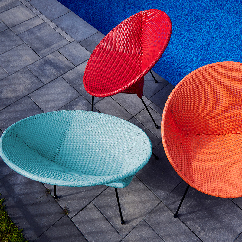 Chaise ronde bistro - Cerise