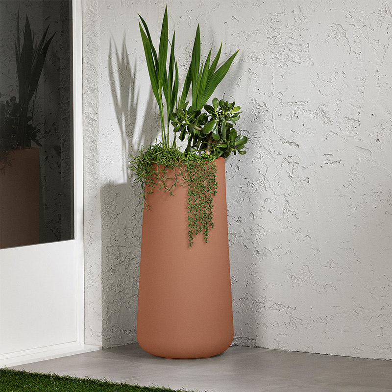 Grand pot de fleurs extérieur Dalya - Terracotta