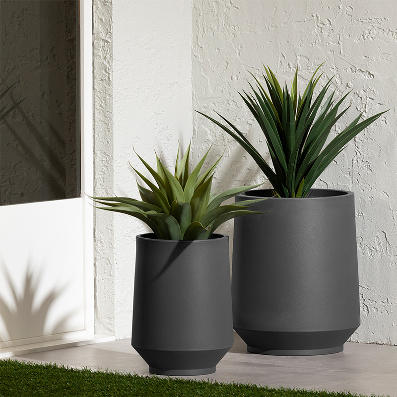 Ensemble de 2 cache-pots Dalya - Gris foncé