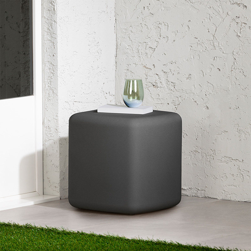 Dalya square side table - Dark grey