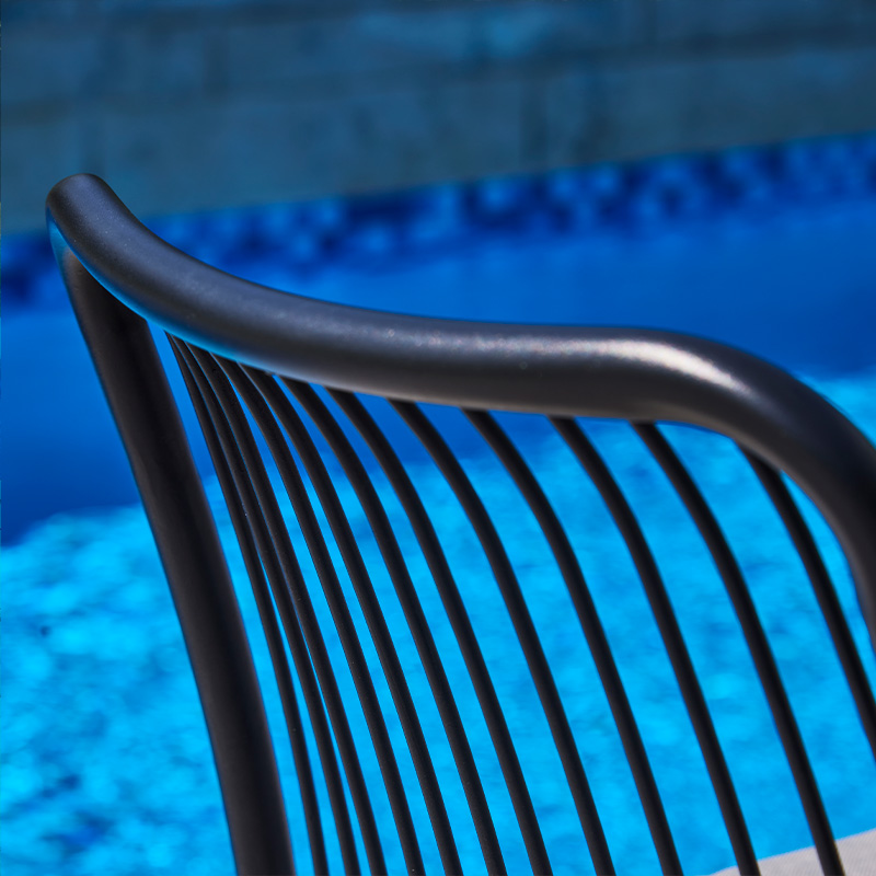 Flores bistro chair with arms - Black