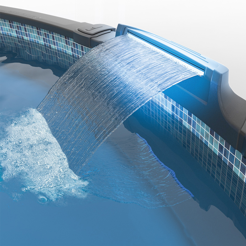 Chute d'eau pour piscine Starfall série platine - Gris