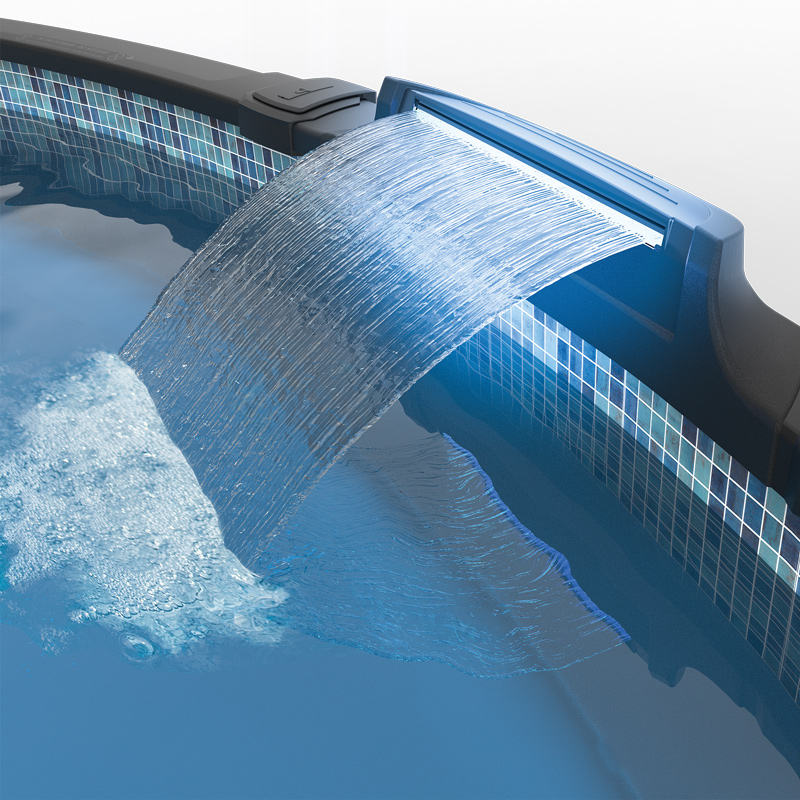 Chute d'eau pour piscine Starfall série platine - Noir