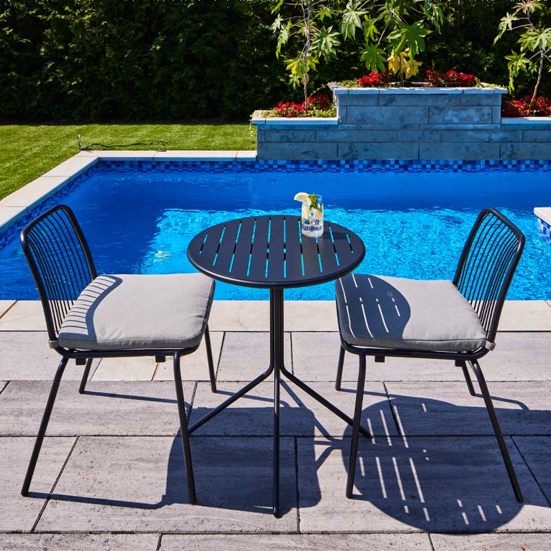 Flores bistro set - Black (without armrests)