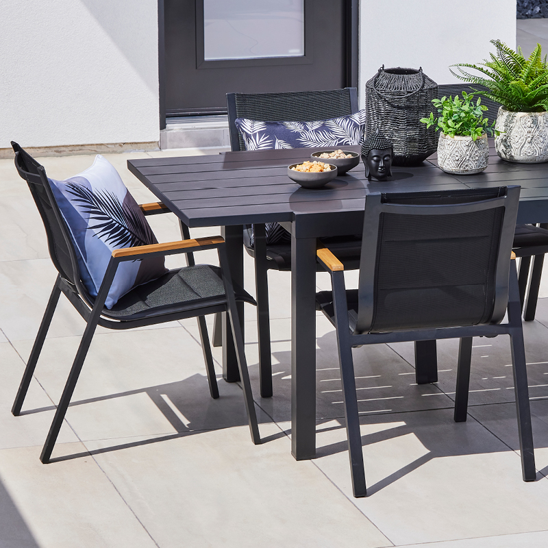 Ensemble à dîner Madeira 6 chaises et table extensible 37