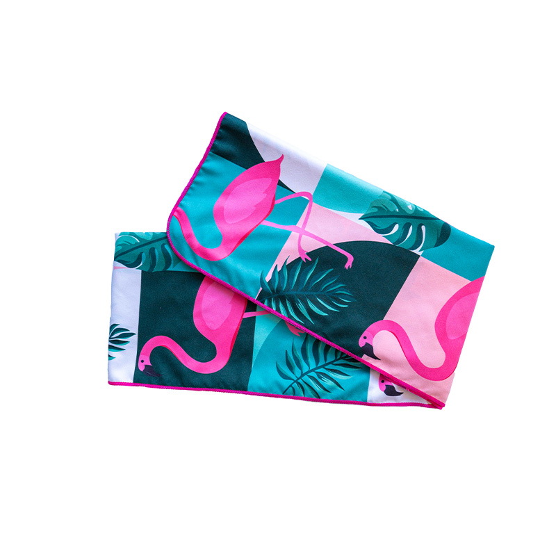 Serviette de plage en microfibre - Flamant rose