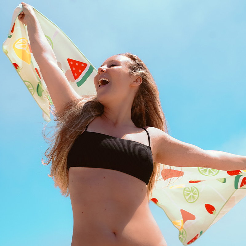 Reversible microfiber beach towel - Fruits