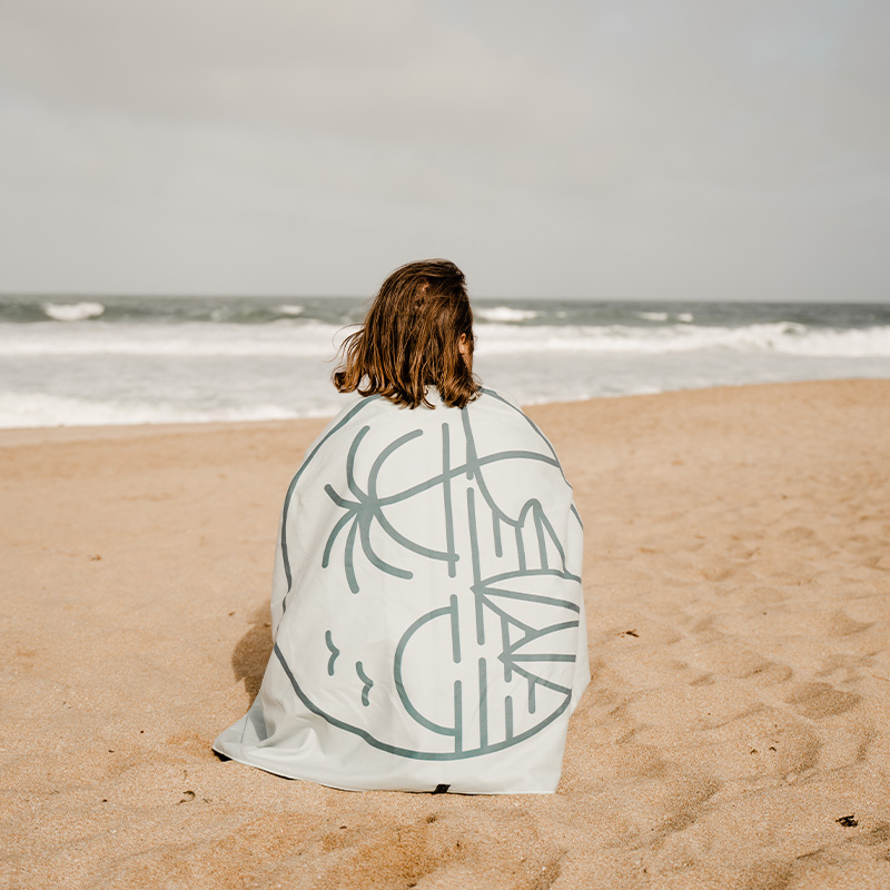 Serviette de plage en microfibre réversible - Surf