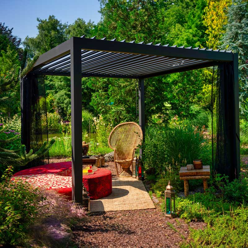 Pergola Cosa manuelle 10' x 10' - Anthracite